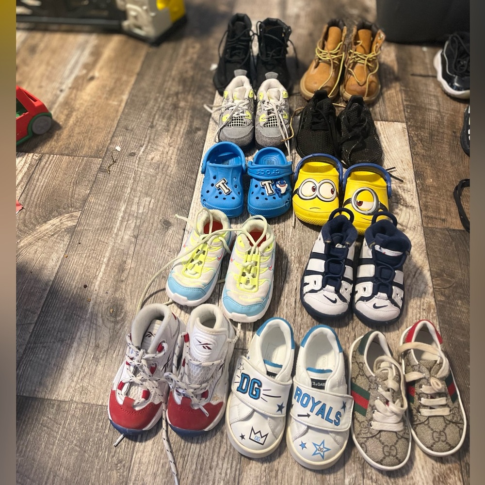 gently worn shoes they’re all a size 4 toddler. $10-$50 based on shoe.